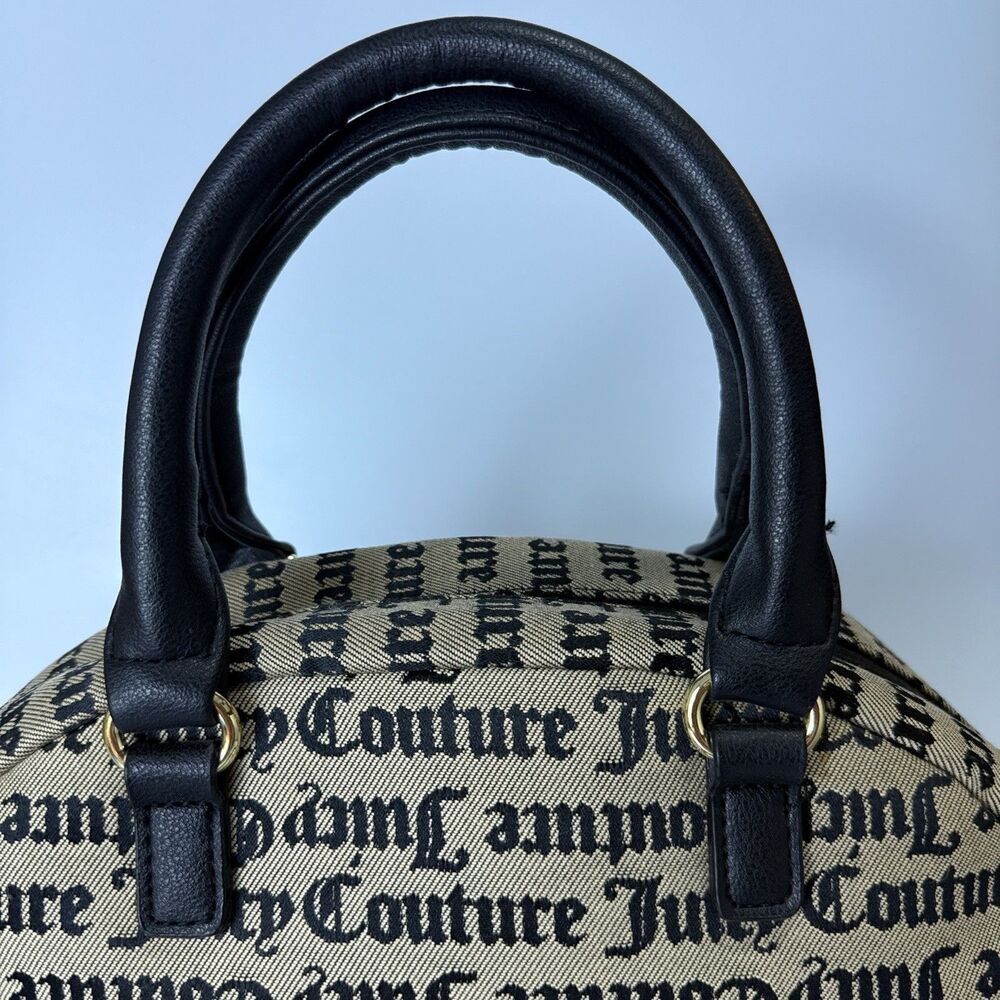 Juicy Couture Beige Black Oops A Daisey Satchel Bag Preppy Y2K Designer - Picture 4 of 12